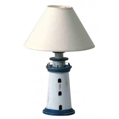 Lámpara Faro Decorativo Azul Blanco Rústico