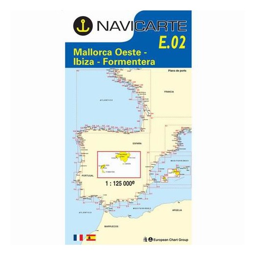 Carta Náutica Navicarte E02 Mallorca Oeste Ibiza y Formentera