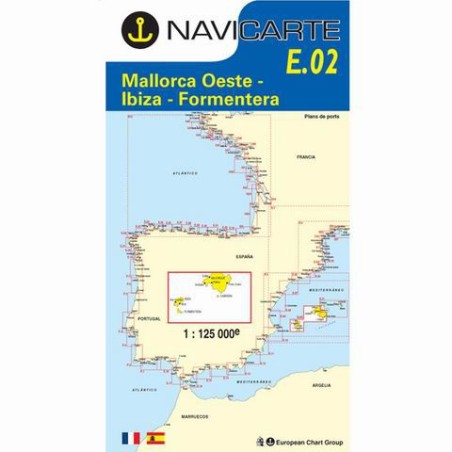 Carta Náutica Navicarte E02 Mallorca Oeste Ibiza y Formentera