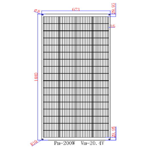 Panel Solar Monocristalino Semiflexible Blugy 200W