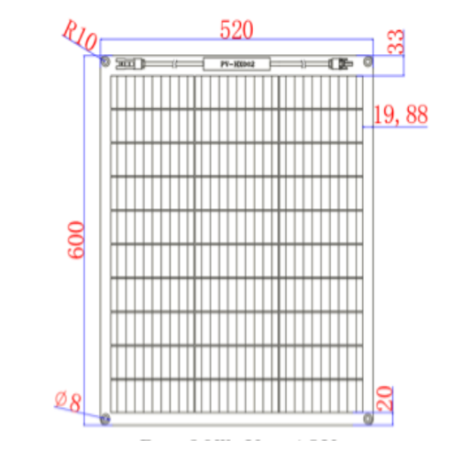 Panel Solar Monocristalino Semiflexible Blugy 60W