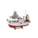 Barco De Pesca Antiguo Blanco Y Rojo